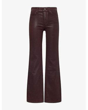 PAIGE Sofia Flared-Leg Cotton-Blend Jeans - Brown