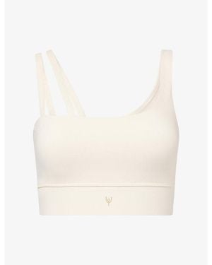 Now You Live Glen Square-Neck Sports Bra - White