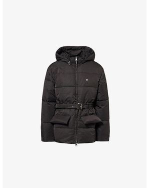 The Couture Club Belted Padded Shell Jacket - Black