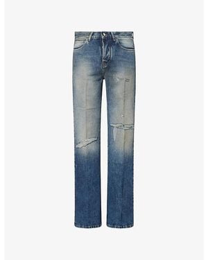 Amiri Slashed Boot-Cut Denim Jeans - Blue