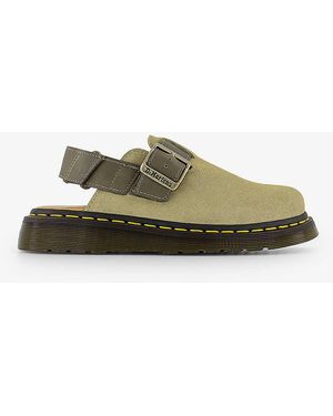 Dr. Martens Jorge Ii Suede And Leather Mules - Green