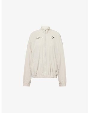 GYMSHARK Conditioning Club High-Neck Stretch-Woven Track Jacket - White
