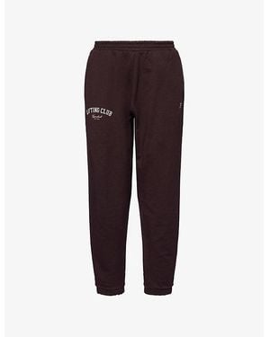 GYMSHARK Lifting Club Two-Slip-Pockets Straight-Leg High-Rise Cotton-Blend Jogging Bottoms - Purple