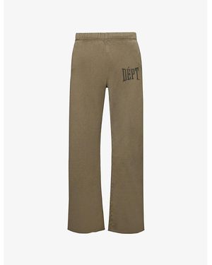 GALLERY DEPT. Logo-Print Straight-Leg Cotton Jogging Bottoms - Green