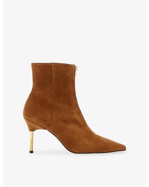 AllSaints Natasha Suede Heeled Ankle Boots - Brown