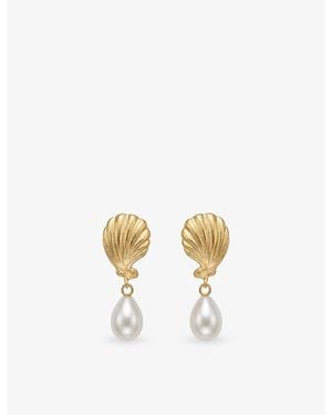 La Maison Du Couturier With Love Darling Paloma 14Ct- Plated Pearl Drop Earrings - Metallic