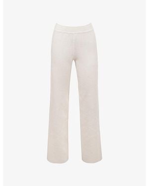 House Of Cb Andie Relaxed-Fit Knitted Trousers - White