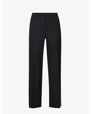 ME+EM Straight-Leg Mid-Rise Wool-Blend Pants - Black