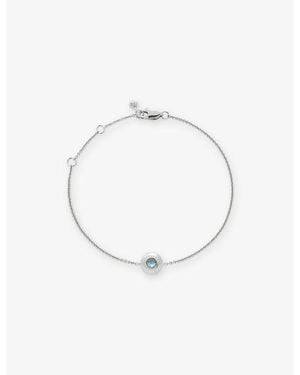 Monica Vinader March Birthstone Sterling- And Aquamarine Chain Bracelet - White