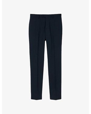 Sandro Regular-Fit Straight-Leg Wool Pants - Blue