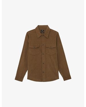 Reiss Kai Patch-Pocket Cotton-Corduroy Overshirt - Brown