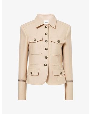 ME+EM Patch-Pocket Wool-Blend Military Jacket - Natural