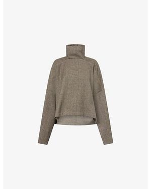 Rick Owens Jumbo Tabard Cropped Wool Top - Brown