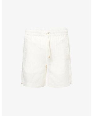 Eleventy Bermuda Athletic Drawstring Linen Shorts - White