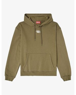 DIESEL Metallic-Logo Cotton Hoody - Green