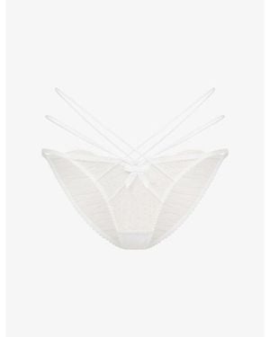 Agent Provocateur Halley Satin And Lace Briefs - White