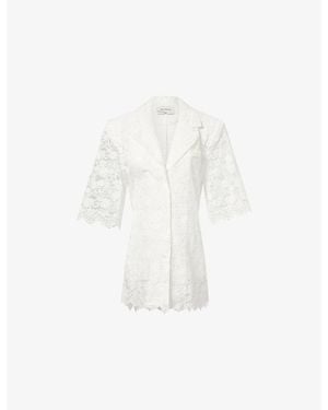 Atelier Ninety Five Lace Oversized Cotton-Blend Shirt - White