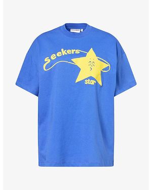 Sisters & Seekers Splashstar Oversized Cotton T-Shirt - Blue