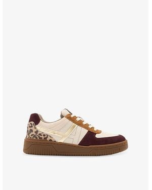 AllSaints Vix Leather And Suede Low-Top Trainers - Brown