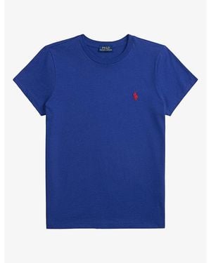 Polo Ralph Lauren Classic-Fit Logo-Embroidered Cotton-Jersey T-Shirt - Blue