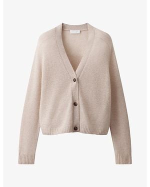 The White Company Layering V-Neck Cashmere Cardigan - Natural