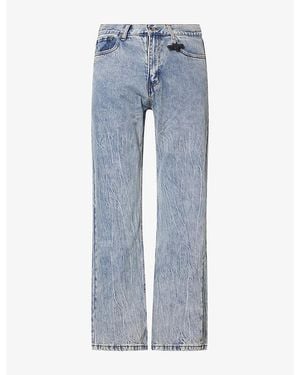 1886 Faded-Wash Boot-Leg Denim Jeans - Blue
