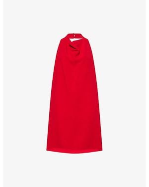 Valentino Halter-Neck Silk-Crepe Mini Dress - Red