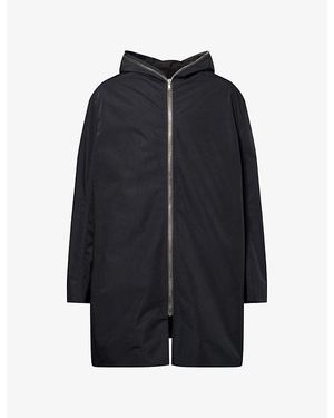 Rick Owens Gimp Zip-Up Hood Woven Coat - Blue
