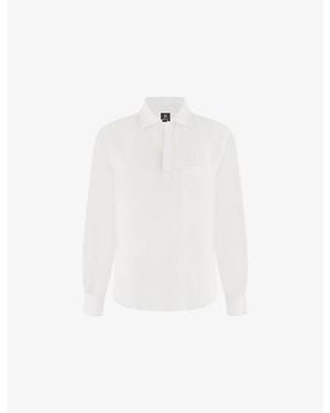 BOGGI Open-Collar Regular-Fit Linen Shirt - White