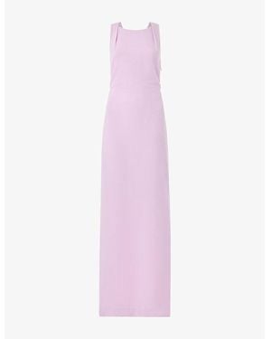 Whistles Tie-Back Sleeveless Stretch-Woven Maxi Dress - Purple