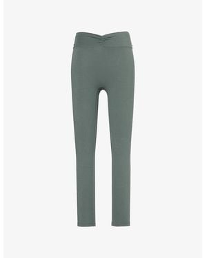 ADANOLA Sea Ultimate Ruched-Front Stretch-Woven Leggings - Green