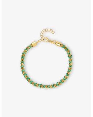 La Maison Du Couturier Assya Panama 18Ct-Plated Sterling- And Silk Kuna Friendship Bracelet - Metallic