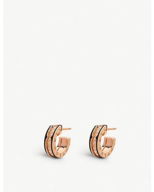 BVLGARI B.Zero1 18Ct Rose- And Ceramic Hoop Earrings - Metallic