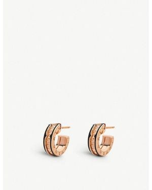 BVLGARI B.Zero1 18Ct Rose- And Ceramic Hoop Earrings - Metallic