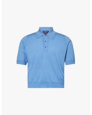John Smedley X Bill Nighy Short-Sleeve Merino Wool Polo Shirt - Blue