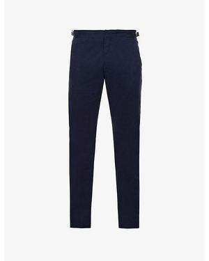 Orlebar Brown Fallon Regular-Fit Straight-Leg Stretch-Cotton Trousers - Blue