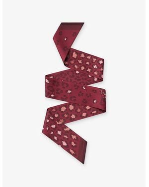 Cartier Panthère Dots Bandeau Printed Silk-Twill Scarf - Red