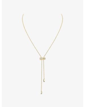 Messika Moderniste Pave Tie 18Ct And 0.10Ct Diamond Necklace - Metallic
