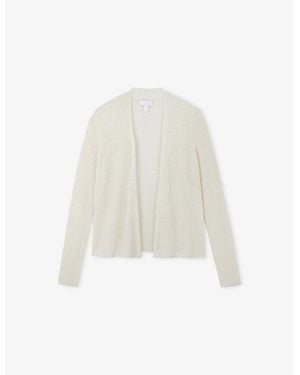 The White Company Open-Front Ribbed Linen-Blend Cardigan - White