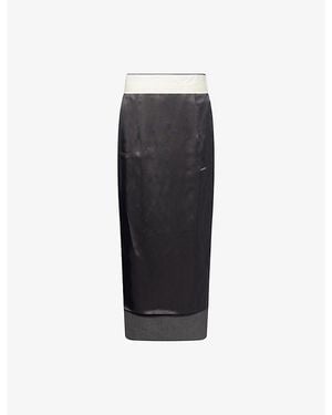 RÓHE Frames Inside-Out Wool-Blend Midi Skirt - Black