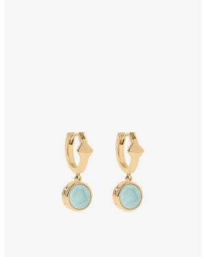 Astley Clarke Luna 18Ct- Plated Sterling- And Aqua Quartzite Huggie Earrings - Metallic