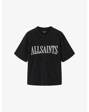 AllSaints Dash Branded Cotton-Jersey T-Shirt - Black