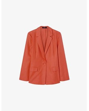 JOSEPH Mela Single-Breasted Silk And Cotton-Blend Blazer - Red