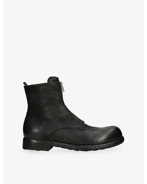 Officine Creative Bulla Front-Zip Leather Chelsea Boots - Black