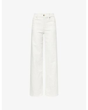 FRAME Le Slim Palazzo Long Wide-Leg Stretch-Denim Blend Jeans - White