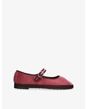 Flabelus O'Brien Velvet Ballet Flats - Red