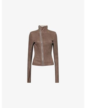 Rick Owens Gary Slim Leather Jacket - Brown
