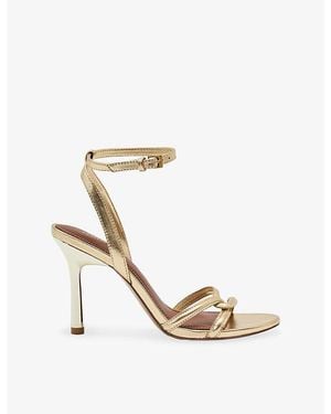 Reiss Annabelle Leather Heeled Sandals - Metallic