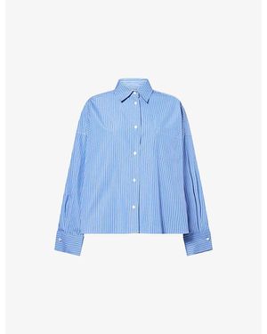 Weekend by Maxmara Stripe Cotton Shirt - Blue