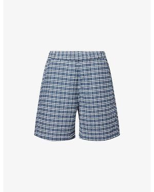 Carhartt Kander Checked Cotton Shorts - Blue